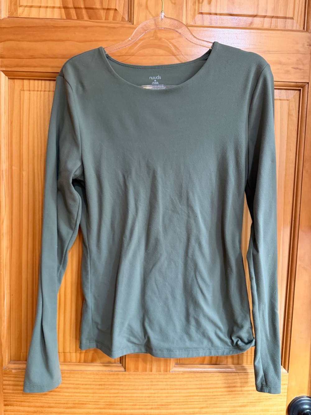 nuuds Olive Long Sleeve Crew Neck Top